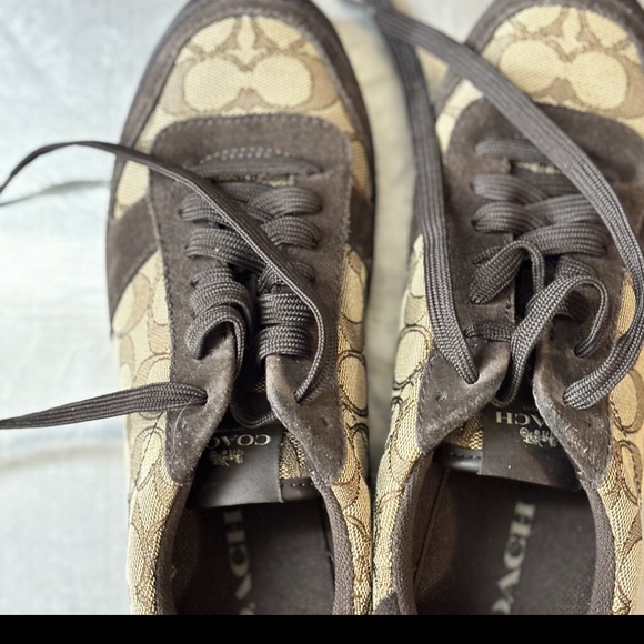 New Coach Women’s Signature Jacquard Leather Suede Designer Running Sneakers - Picture 5 of 13